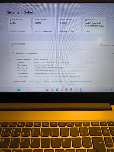 Notebook Lenovo IdeaPad 3i Celeron 4GB 128GB SSD