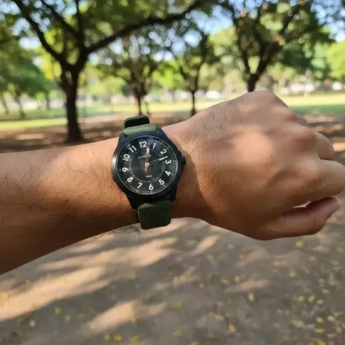 Relógio Lince Mrpm013l46 Masculino Preto Verde Silicone Resistente Água