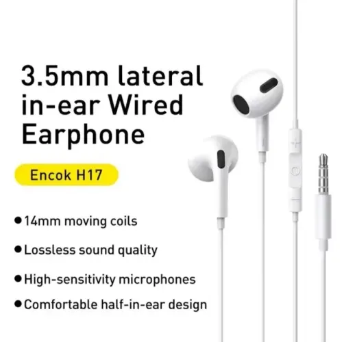 Fone Com Fio 3,5mm Baseus H17 Intra-Auricular - Lacrado