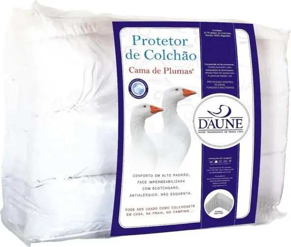 Pillow Top Casal 100% Plumas De Ganso 140x200x6cm