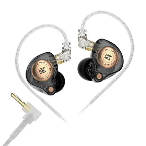 Fone De Ouvido KZ EDX Pro 2 3.5mm HiFi Driver Dinâmico Super Linear Retorno De Palco Gamer