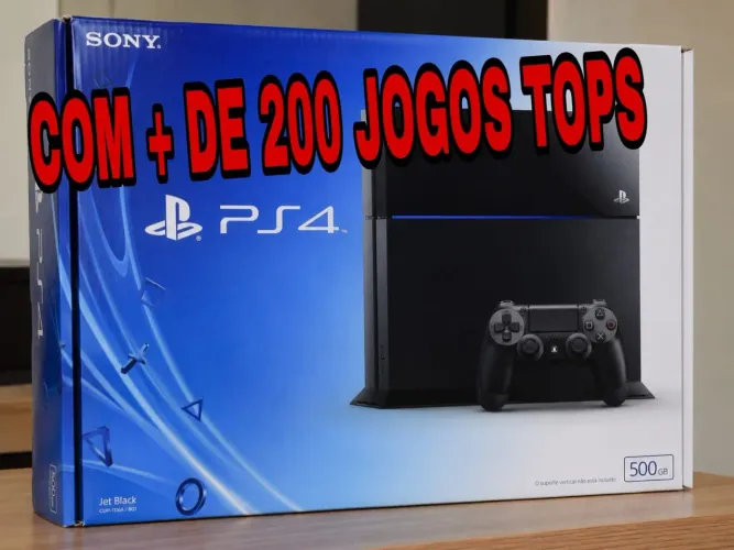 PS4 FAT + 200 jogos tops
