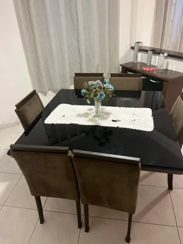 Mesa de jantar - Tampo de vidro