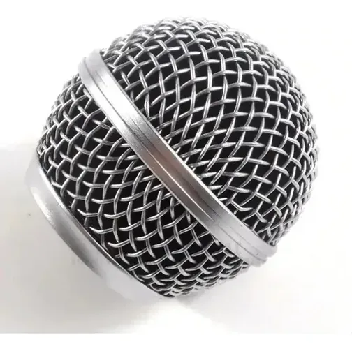 Globo Metálico Prata para Microfone Sem Fio 56mm Rosca 31mm