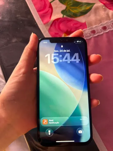 iPhone 12 preto, de 256gb, bateria 100% já foi trocada