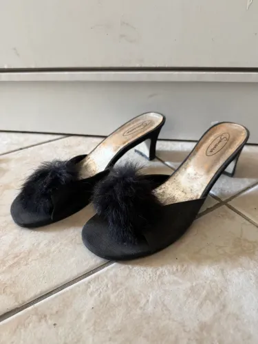 Tamanco Vintage Boudoir Com Plumas Sansara