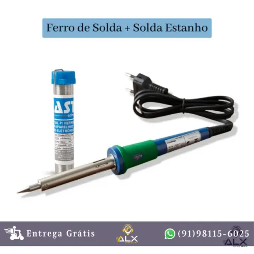 Ferro de Solda 40w Brasfort + Solda Estanho Cast *ENTREGA GRÁTIS*