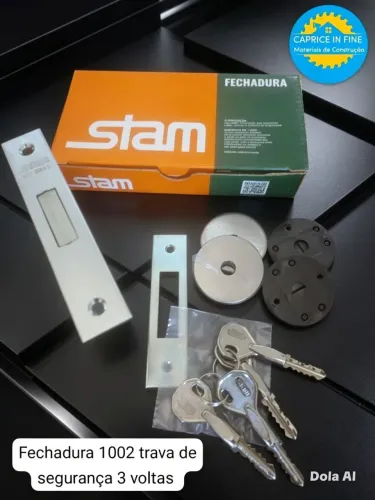 Fechadura trava auxiliar 1001 inox stam