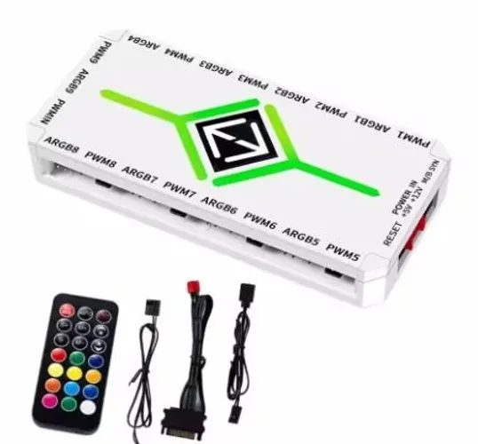 Controladora ARGB  3 em 1 5V 3 Pinos com Controle, 4 Pinos, HPWM 1 para 9 Portas
