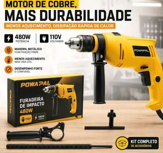 FURADEIRA ELÉTRICA - MOTOR DE COBRE