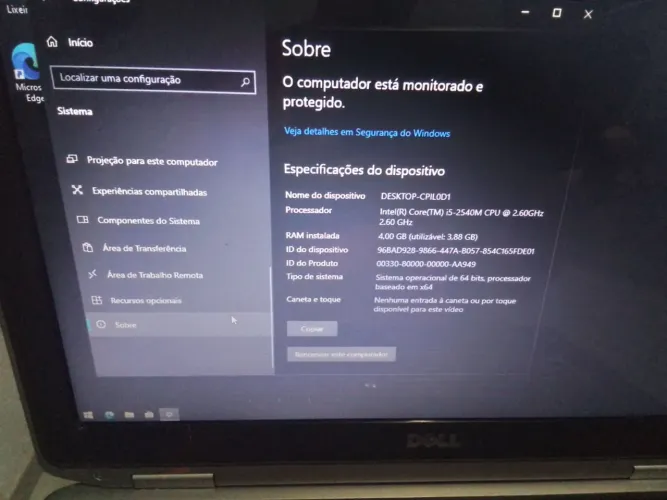 Notebook Dell i5 4ram 1 terá HD 