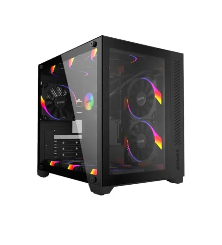 Gabinete Gamer Pcyes Forcefield Black Vulcan .