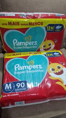 Fralda Pampers Super Sec M 180 unidades
