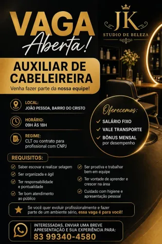 Vaga em salão de beleza 