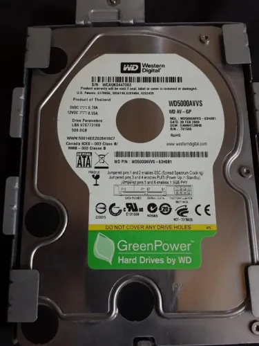 HD SATA PC WESTERN DIGITAL 500GB