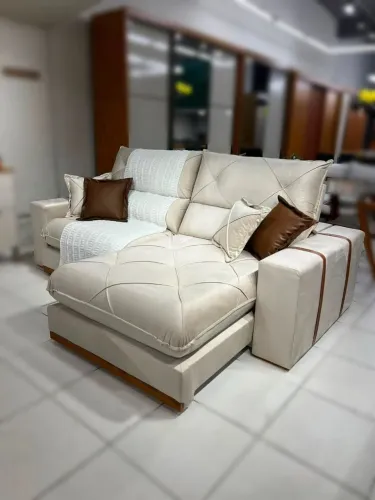 Sofá retrátil e reclinável molas ensacadas espuma d33