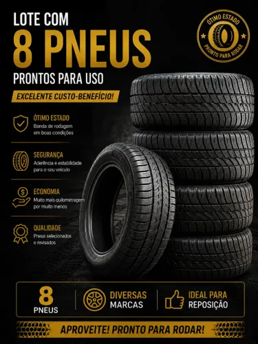 Lote com 8 Pneus Usados em Ótimo Estado