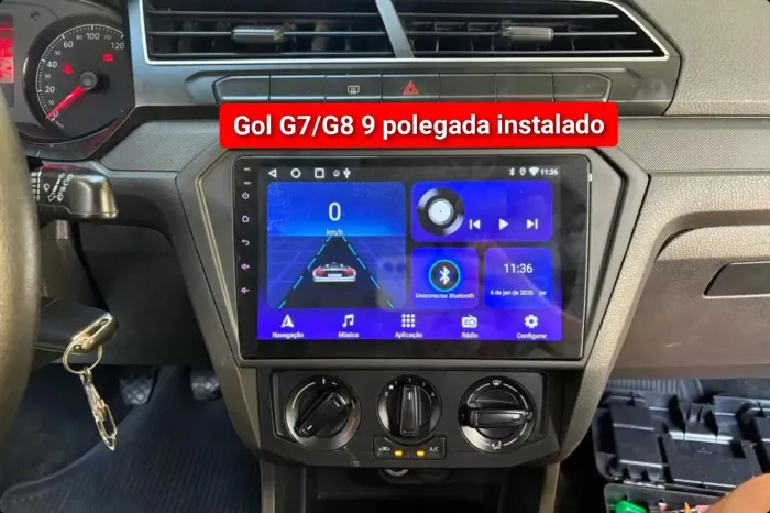 Multimídia gol g7 9 polegada Android 2ram 32g CarPlay YouTube Bluetooth Netflix wifi 