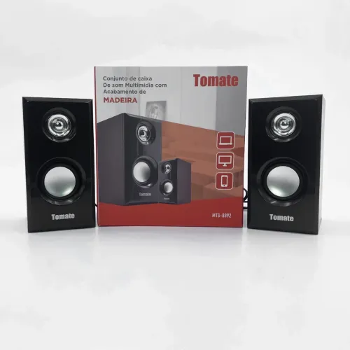 Caixa De Som Tomate Mts-8892 Pc /note/celular. Madeira Linda Marrom