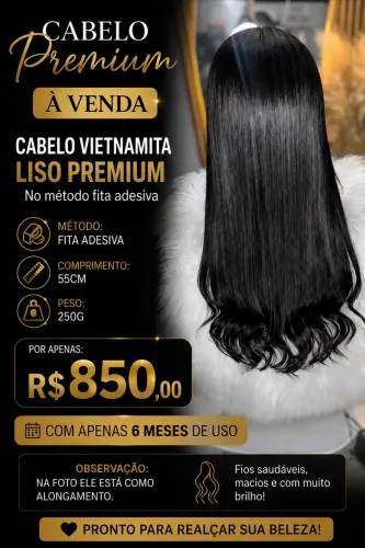 Cabelo vietnamita premium liso