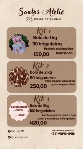 Kit só um bolinho valor de 150,00