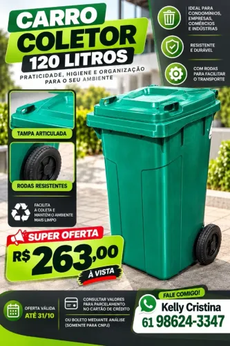 CARRO COLETOR 120 LITROS! ? SUPER OFERTA
