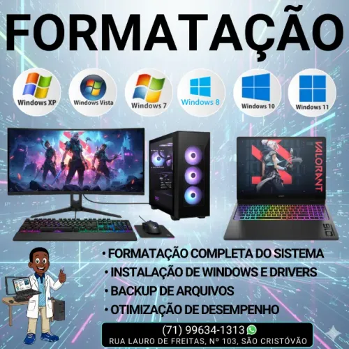 Formatação de Computadores e Notebooks com Instalação de Windows