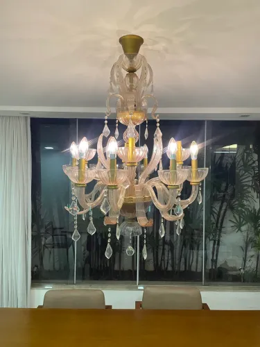 Vendo lustre de vidro 12 braços