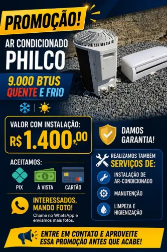 Ar condicionado com instalação 9btus