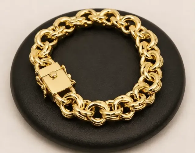 Pulseira Friso Duplo em Ouro 18k 750