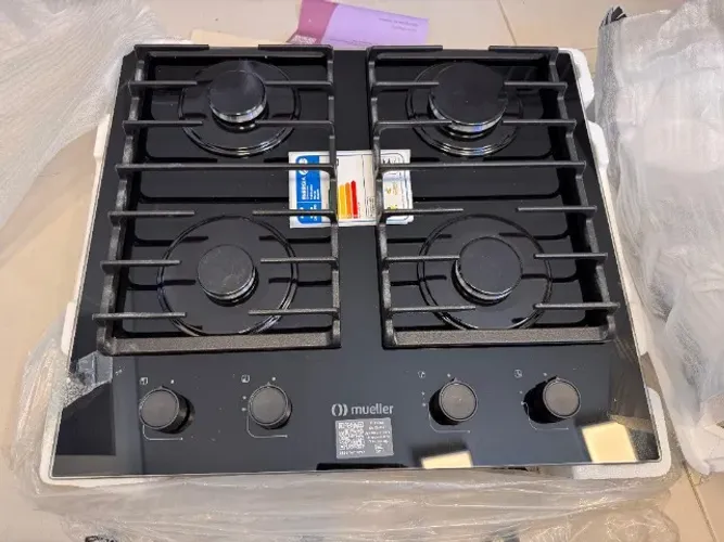 Cooktop 4 bocas Mueller com Grade Dupla Bivolt Novo