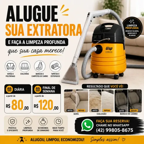 Aluguel de máquina extratora de sujeira 