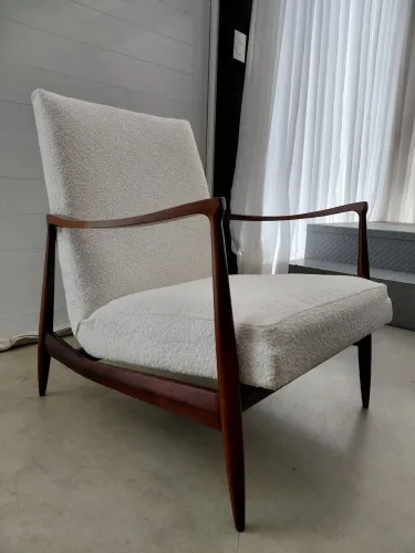 Poltrona Moveis Cimo Modernista 1960 - caviuna e bouclê boss