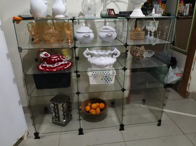 Balcão vitrine de vidro
