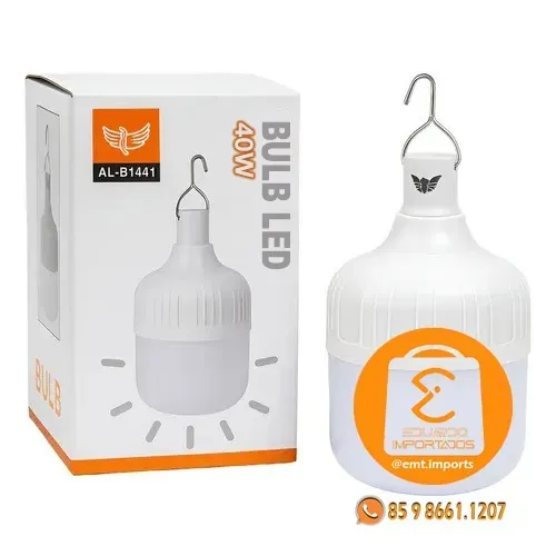 Lâmpada Bulbo Led Recarregável 40W 5000mAh AL-B1441