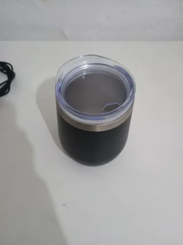 Copo Térmico 350ml Aço Inox Preto Com Tampa