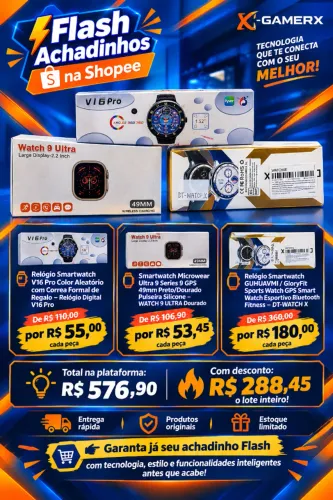 Lote de Oportunidade da Flash - Smartwatches & Tecnologia