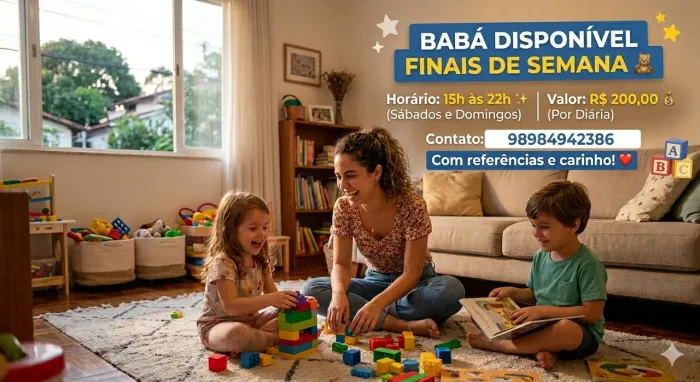 babá disponível!!!