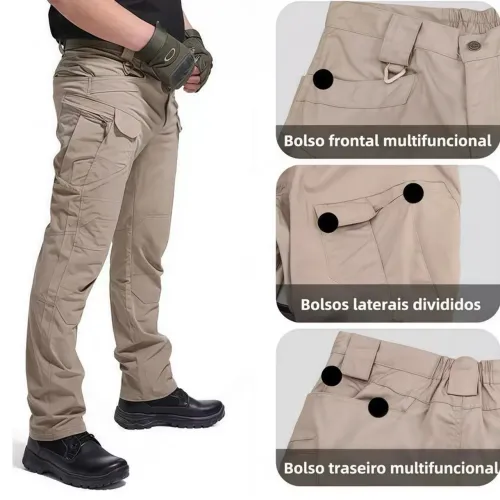 Calça Cargo Tatica Rip Stop Impermeável 