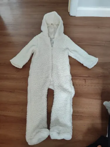Macacão Pelúcia branco Tam 18-24 meses