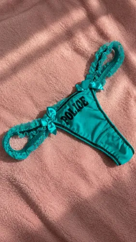 Lingerie Calcinha Police com Renda Verde Piscina