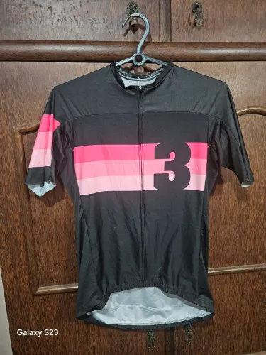 Camisa Ciclismo Preta 3 rosa