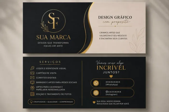 CRIAÇÃO DE ARTES | Logos , cartões, banners , caixa personalizada e mais