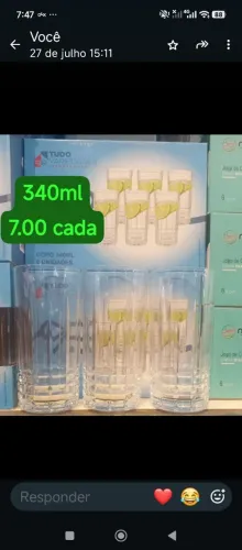 Copos de vidro unidade