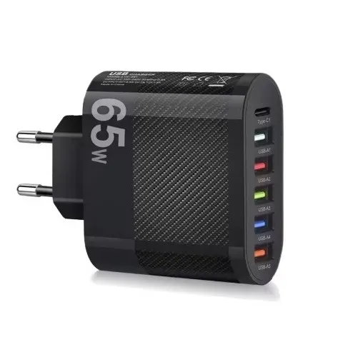 Carregador Turbo 65w 6 Portas (USB e Tipo C) | NOVO