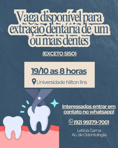 Vaga extracao dentista odontologia