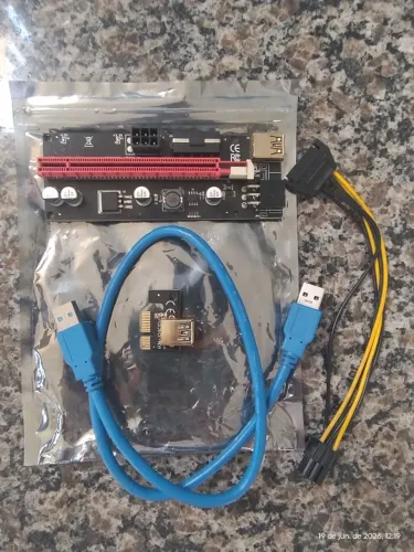 Kit Placa Riser V009 Pci-e 16x Mineração Usb 3.0