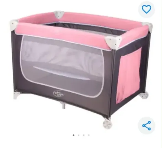 Berço portátil desmontável confort rosa