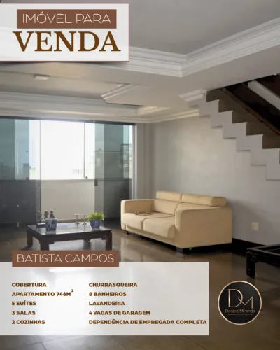 Cobertura de 746m² na Batista Campos