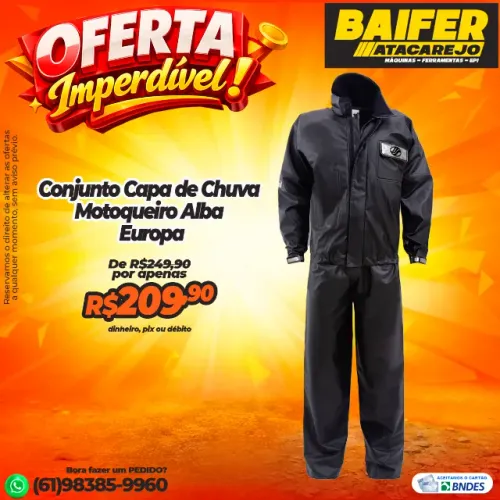 Conjunto Capa de Chuva Motoqueiro Alba Europa